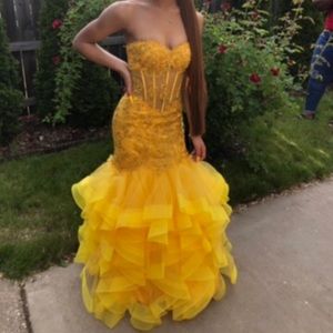 Gorgeous Canary Yellow Prom Dress